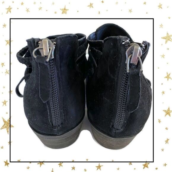 Caslon Black Suede Leather Braided Booties 9 9M - Picture 4 of 5